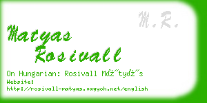matyas rosivall business card